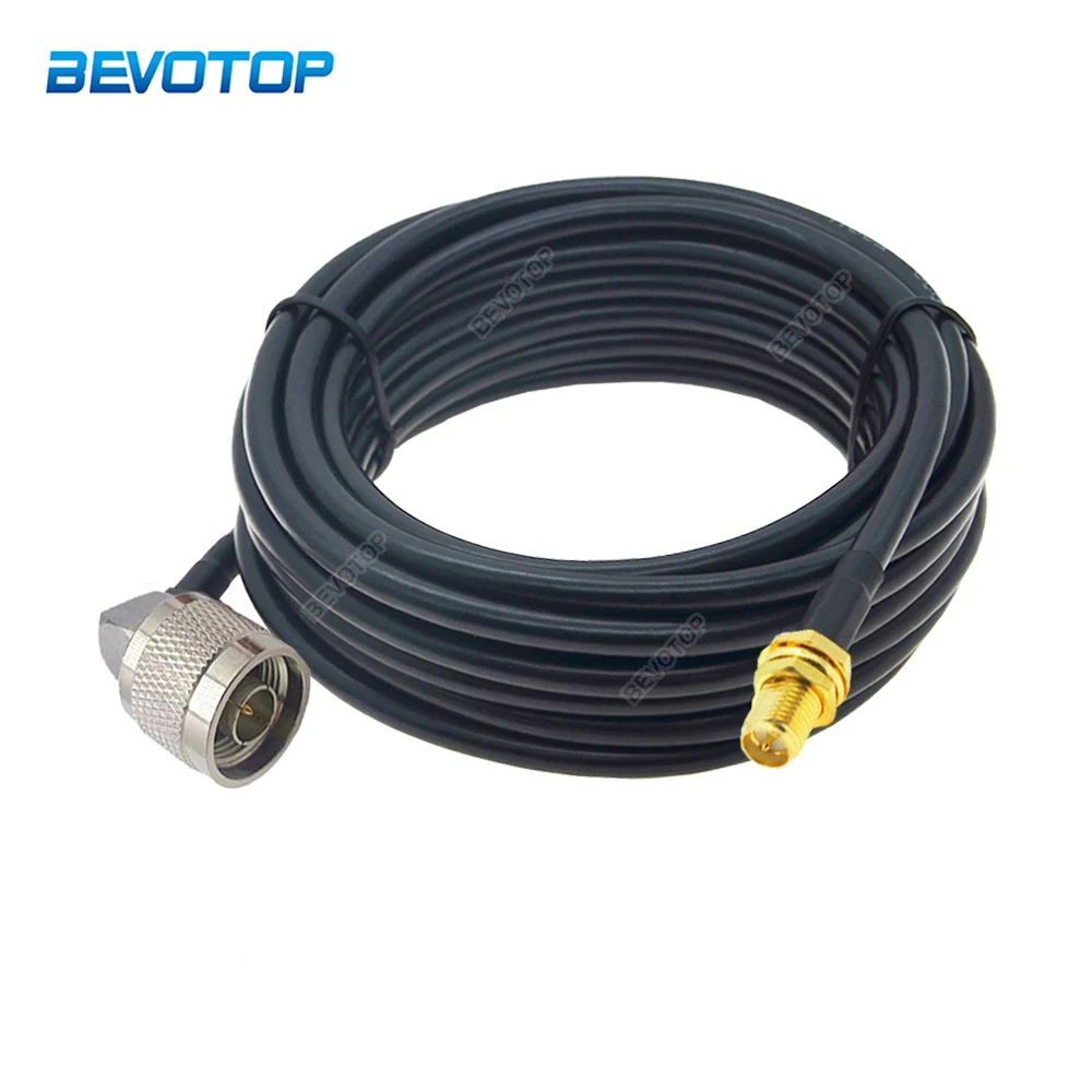 

LMR200 RP SMA Female to N Male 90 Degree Plug Low Loss Coaxial Cable RF Extension Jumper for 4G LTE Wireless Router ADS-B Radio