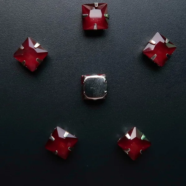A19 Dark red Милый Серебряный металлический коготь 50 шт/п желе конфеты и AB цвета стекло кристалл 8 мм квадратной формы пришить стразы свадебное платье diy отделка - Цвет: A19 Dark red