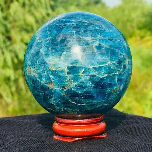 50MM  natural blue apatite ball sphere quartz crystal mineral healing
