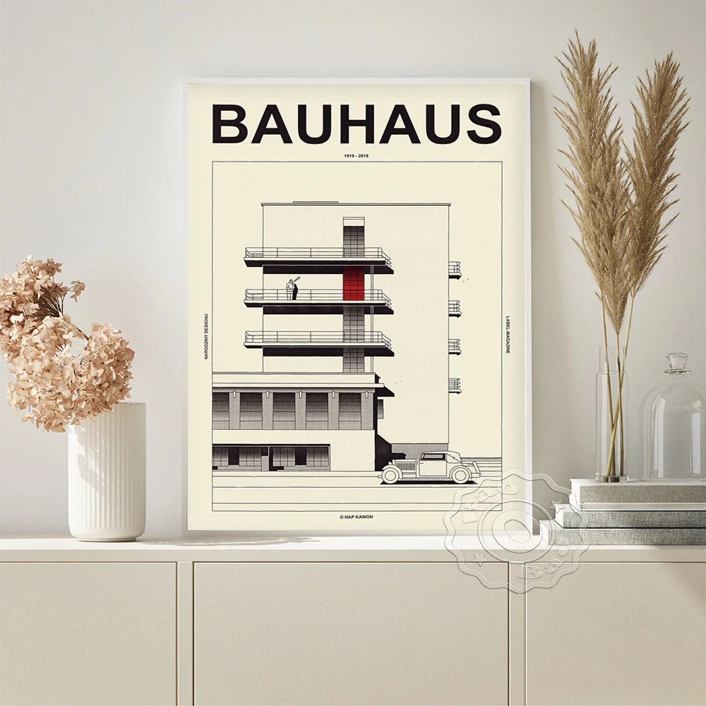 

Bauhaus Exhibition Prints Art Poster Building Geometric Wall Picture Mid Century Modern Geometry Canvas Painting Home Decor Gift