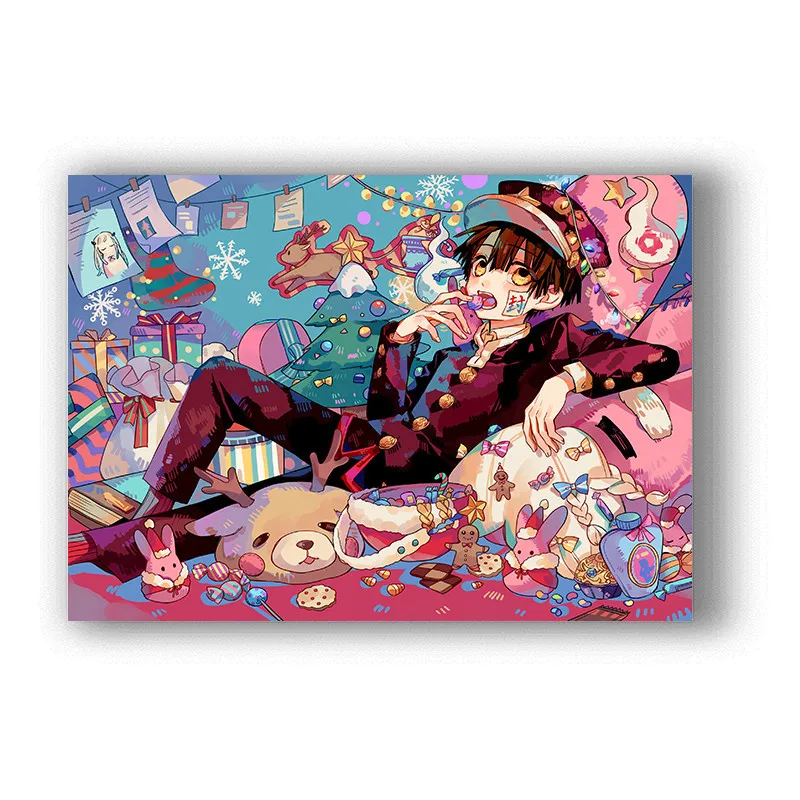 Японский аниме Jibaku Shounen Hanako-kun плакат с белым покрытием для украшения дома бара otaku