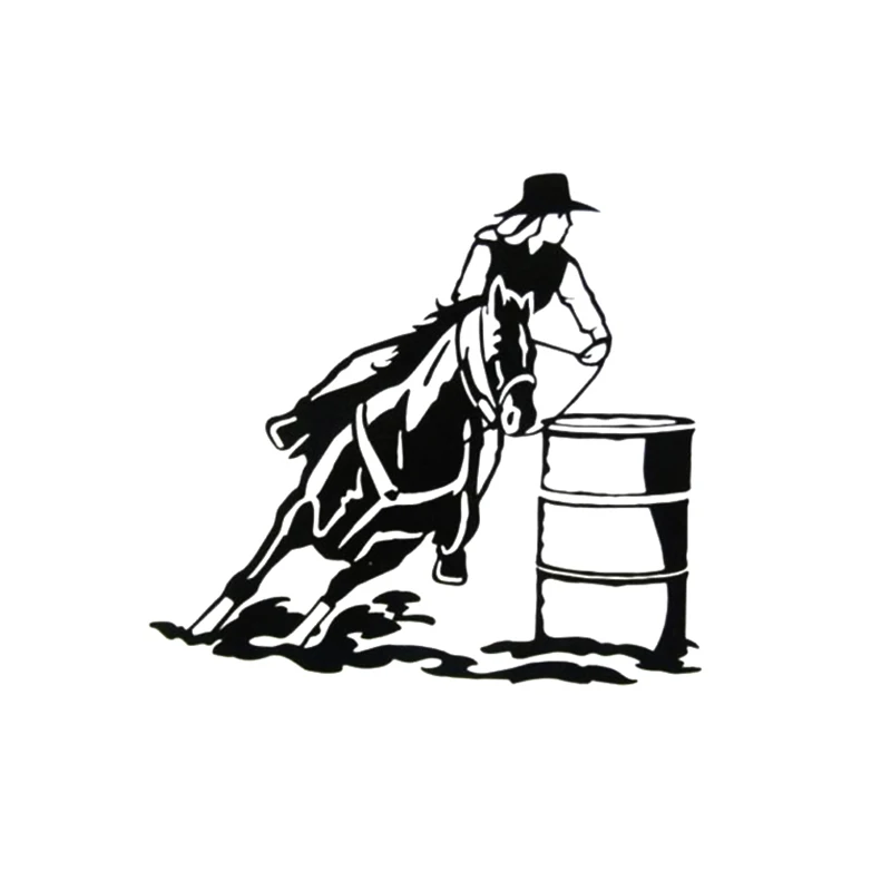 Бочонок гоночный Родео наклейка Западный ковбойский автомобиль окно лошадь