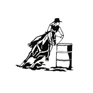 Бочка гонки Родео наклейка западный ковбой окно автомобиля лошадь виниловая наклейка виниловая хобби наклейка на бампер автомобиля