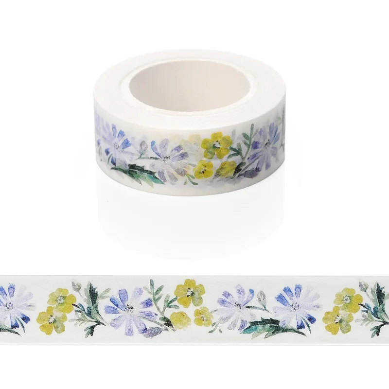 

1 Pcs Super Beautiful Flower High Quality Washi Paper Masking Tapes Diy Floral Decorative Stickers Material Escolar