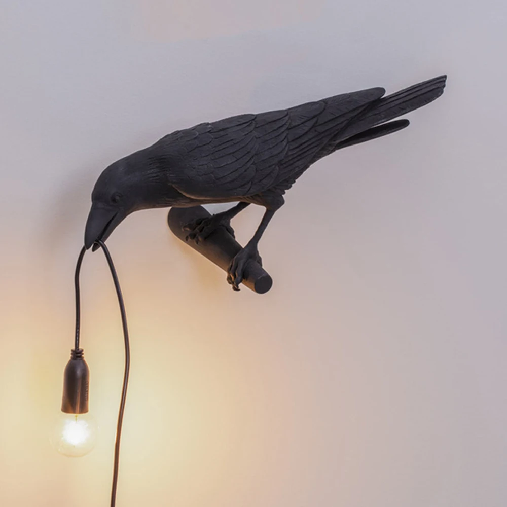 

5V USB Bird Wall Light Lamp Resin Crow Table Lamps Nordic Design Style Wall Sconce Lamp Bar Lights Fixtures Decoration