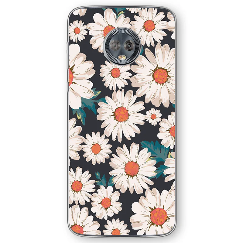 

ciciber Rose Chrysanthemum For Motorola Moto E6 C Z2 Z3 ONE P30 G4 G5 G5S G6 G7 E3 E4 E5 Plus Play Power X4 Soft TPU Phone Cases