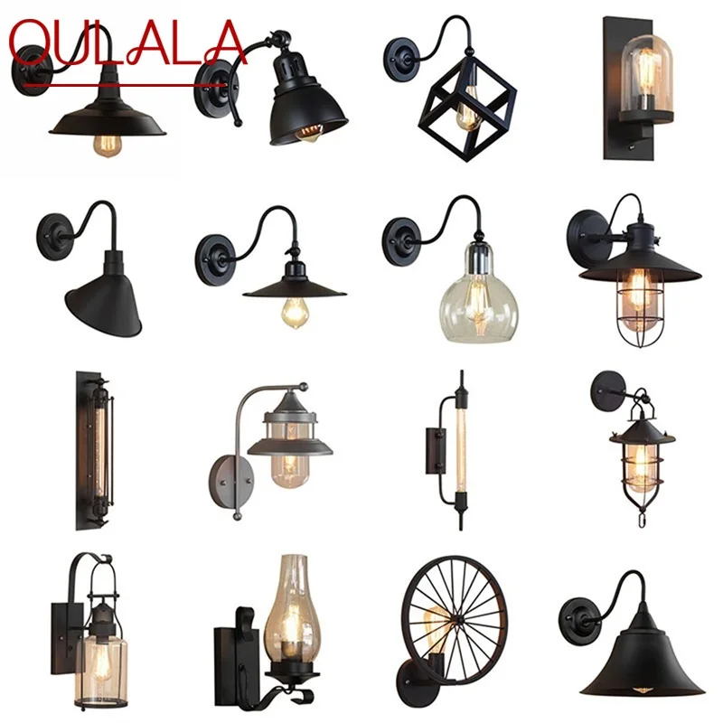 

OULALA Retro Wall Lamp Loft Vintage Contemporary Industrial Style Sconces Light Corridor For Home
