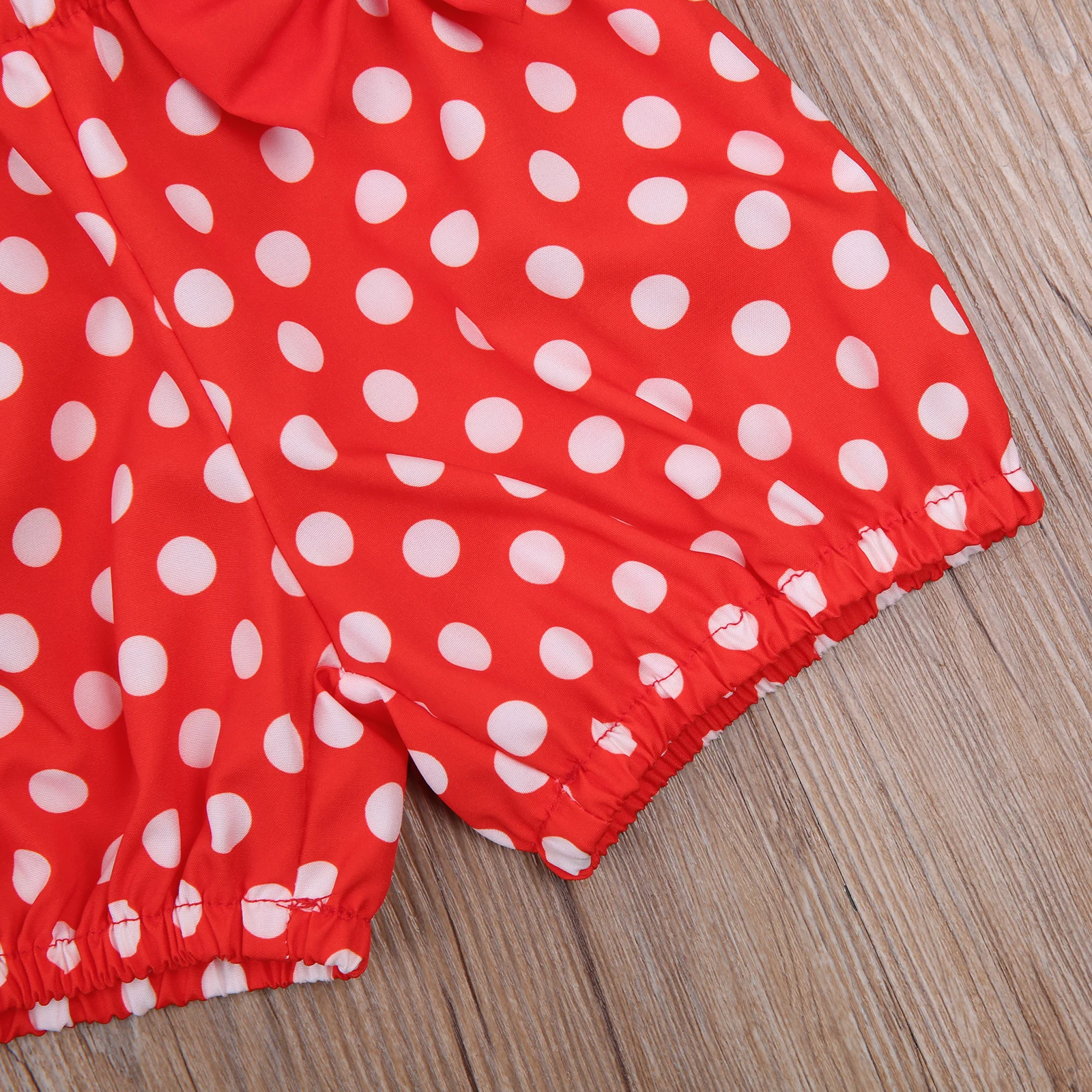 Conjunto de dos piezas de verano para reci&eacute;n nacido, Pelele de manga corta con estampado de coraz&oacute;n, Tops, pantalones cortos de lunares para beb&eacute; ni&ntilde;a-5
