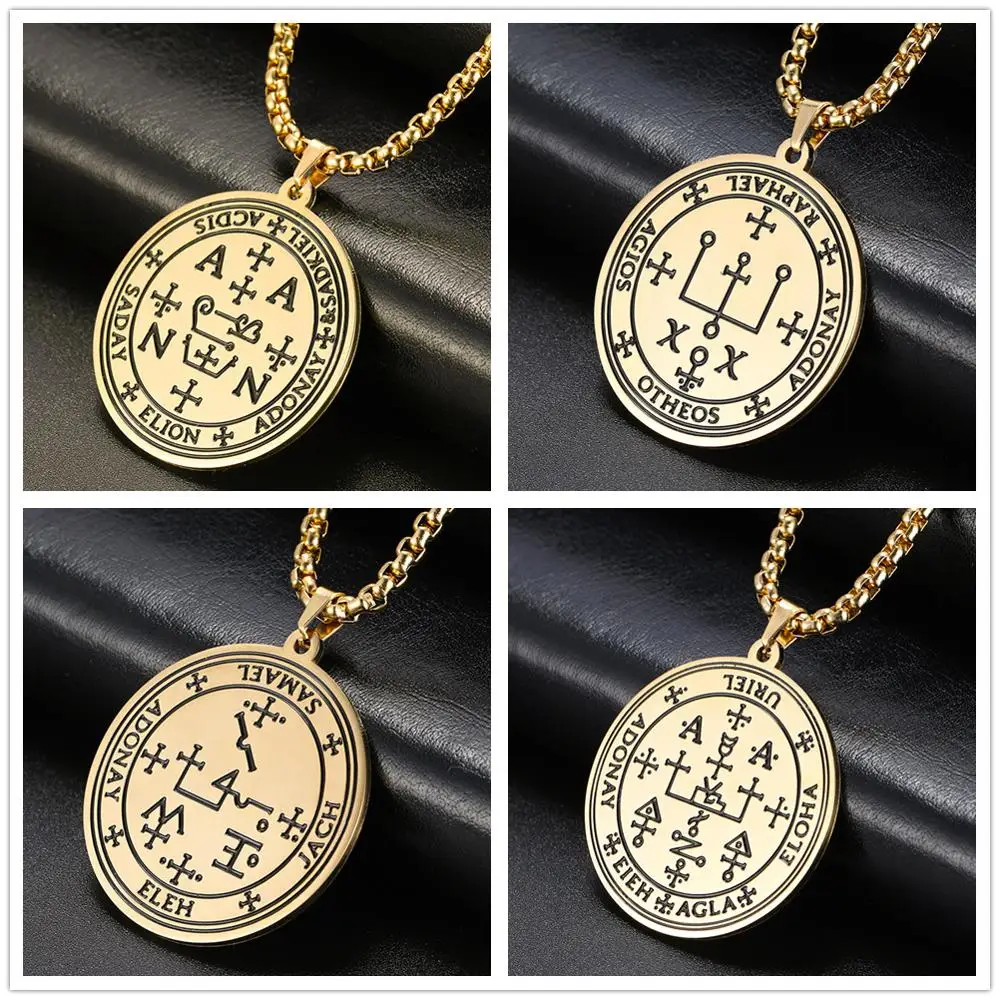 Ожерелье из нержавеющей стали с ангелом Lemegeton ювелирные изделия Wicca Sigil of Archangel