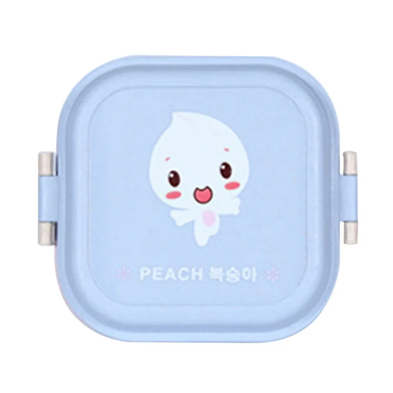 1Pcs Portble Plastic Kids Cute Owl Food Container Lunch Box PP Food Storage Box Portable Purple Pink and Blue 15.5x14x6.6cm - Цвет: J