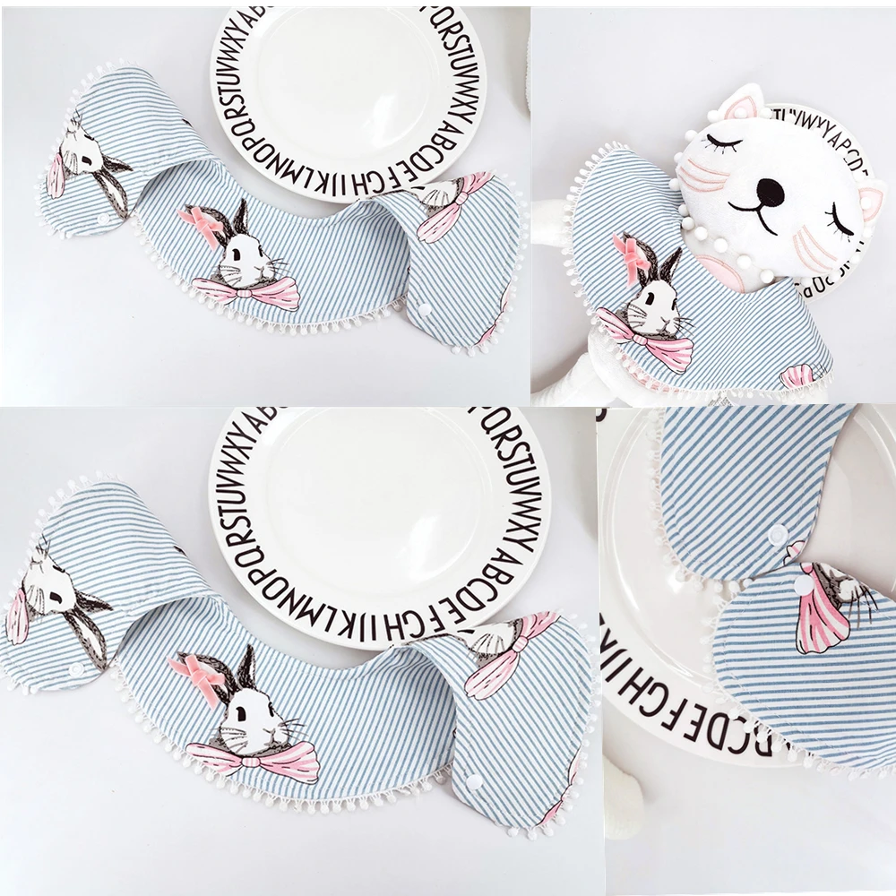 

comfy cartoon rabbit baby apron bibs girl round bibs newborn girl bibs newborn clothing apron infantgirl saliva bibs