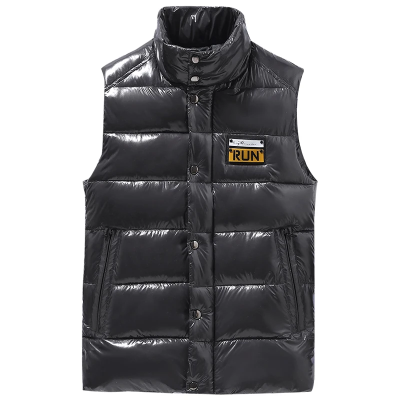 

Жилет мужской с воротником-стойкой, свободный хлопковый однотонный жилет на молнии, брендовая теплая безрукавка, Осень-зима