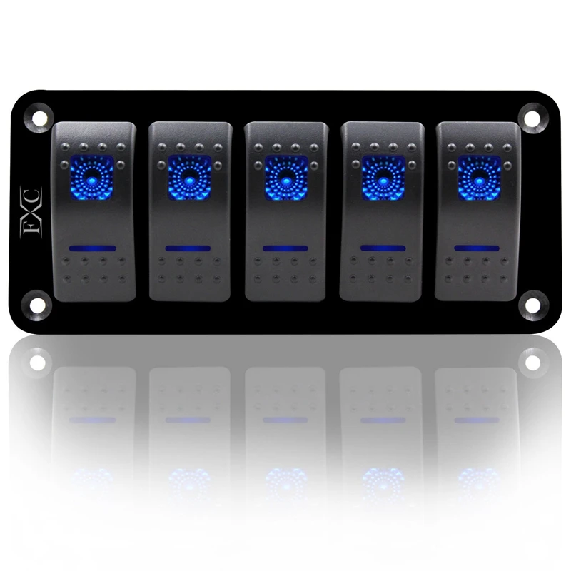 12 В-24 В 5 каналов синий клавишный выключатель панель автоматический лодка Морская