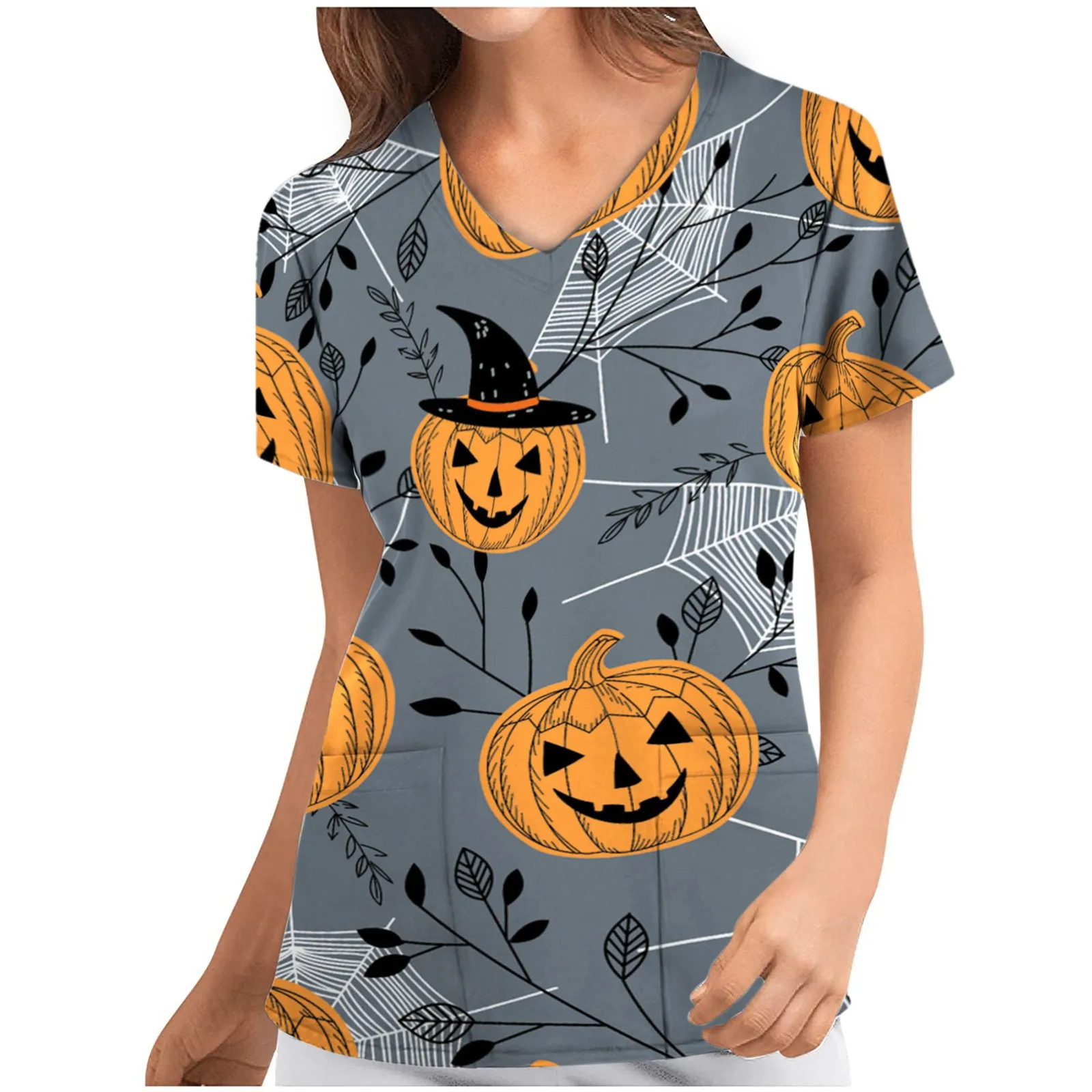 Женская медицинская Униформа с коротким рукавом принтом черепа|Униформа