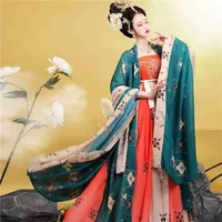 2021 asian traditional women hanfu costume fairy dress chinese folk dance clothing set retro tang dynasty princess cosplay stage