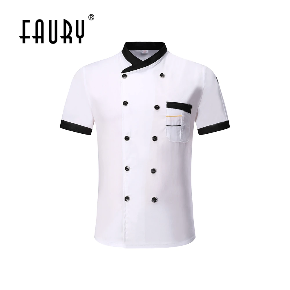 

Куртка шеф-повара профессиональная для мужчин и женщин, рубашка для обслуживания пищевых продуктов, рабочая одежда с коротким рукавом для о...