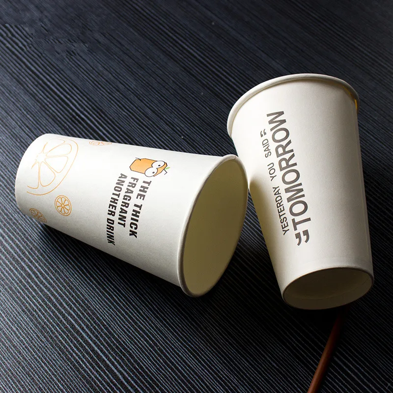 50 шт. Высококачественная Белая Толстая бумажная чашка для холодных и горячих
