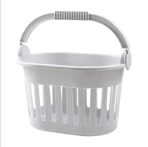 

1 PC Plastic Hanging Shower Basket With Handle For Bathroom Multi-Function Home Kitchen Drain Storage Holder Sundries Basket