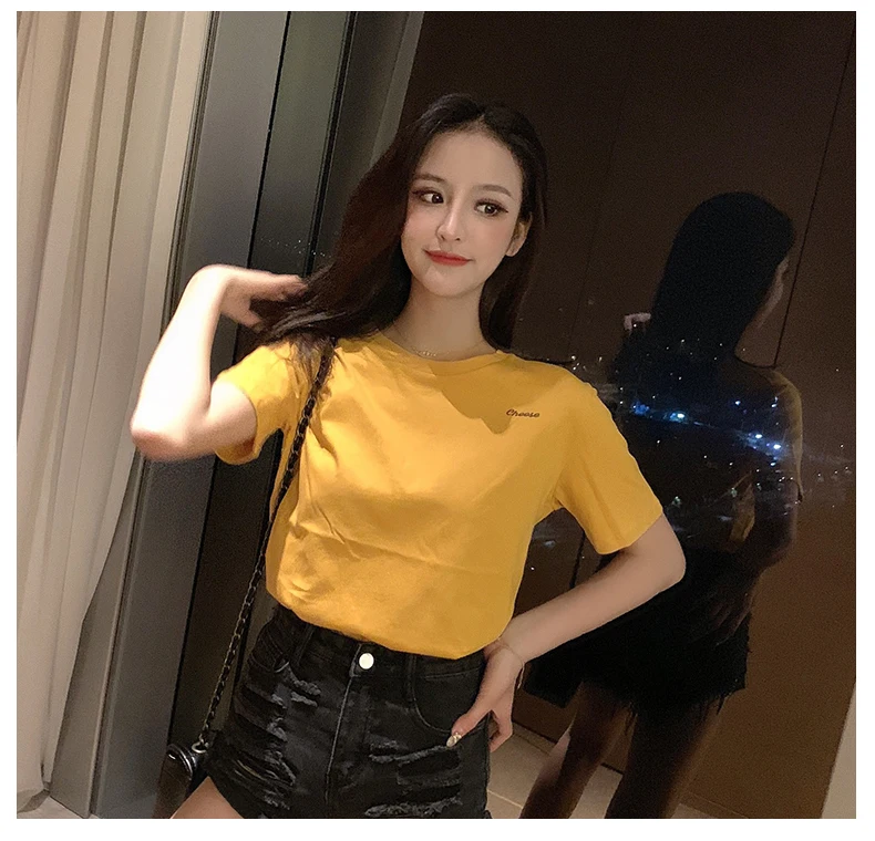 Женская футболка с буквенным принтом повседневная симпатичная уличная одежда в