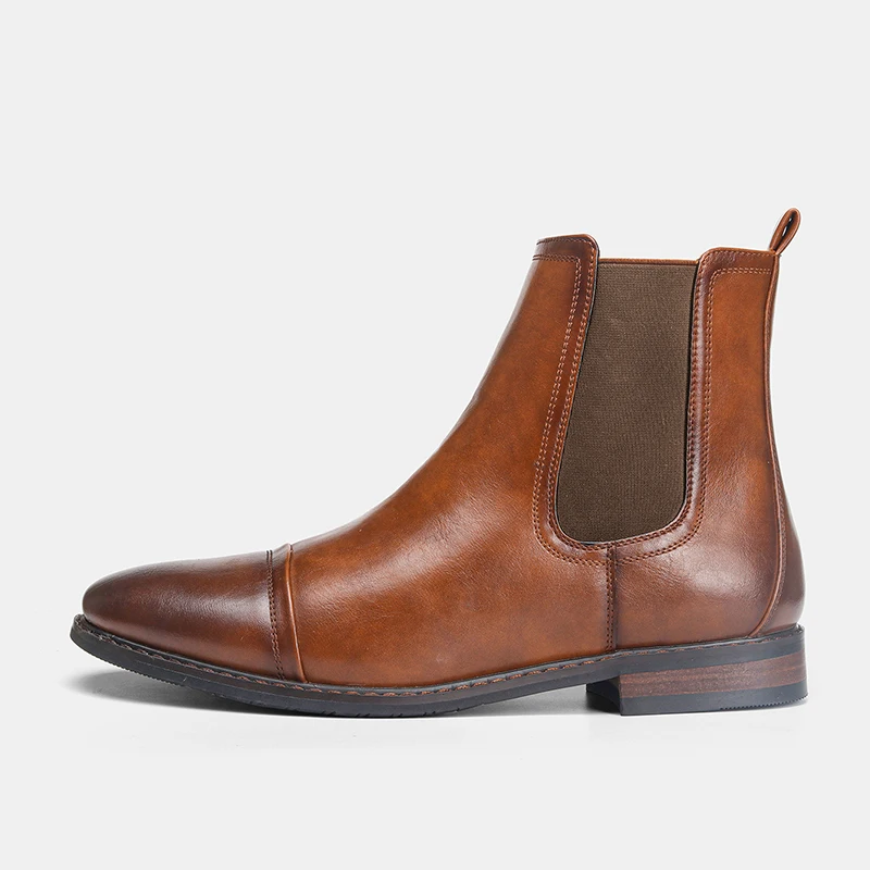 40-46 band boots men autumn chelsea leather motorcycle designer High Top vintage Ankle | Обувь