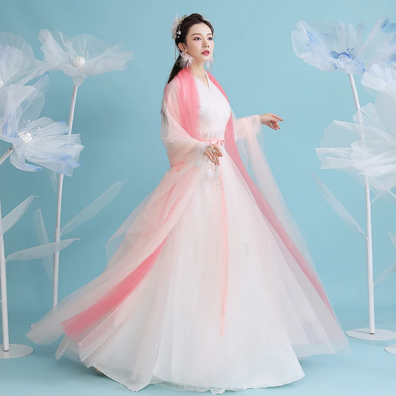 Женское платье в китайском стиле hanfu элегантное винтажный костюм для косплея