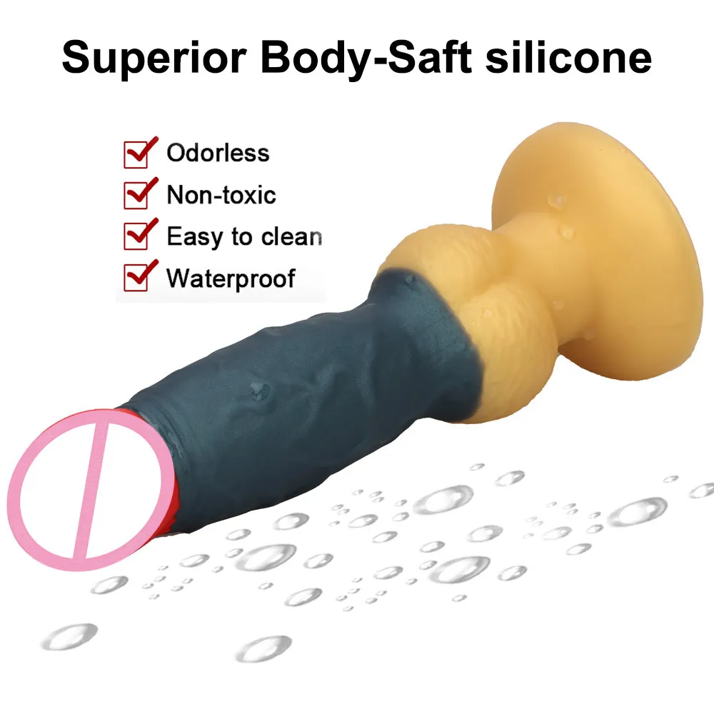 Мягкий жидкий силиконовый фаллоимитатор с присоской реалистичные