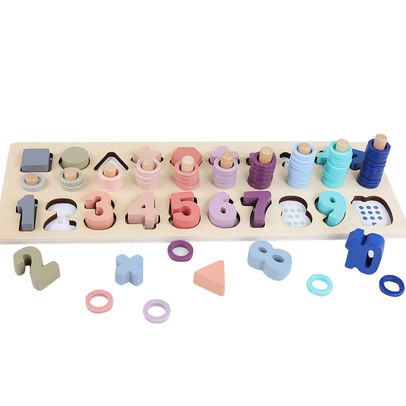

Preschool Wooden Toy Counting Geometric Shape Cognitive Matching Baby Early Education Teaching Aids Children Mathematics Toys #1