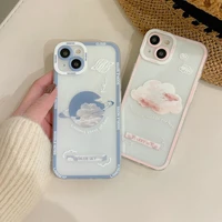 ins clouds angel eyes phone case for iphone 13 12 mini 11 pro max xs xr x 7 8 plus se 2020 soft tpu protection back cover coque