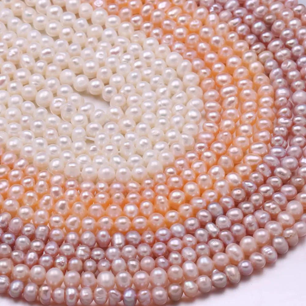 

Natural Pearl Real Freshwater Pearls Beads Baroque Loose Spacer Beads For Jewelry Making DIY Bracelet Neckalce Accessories 3-4mm