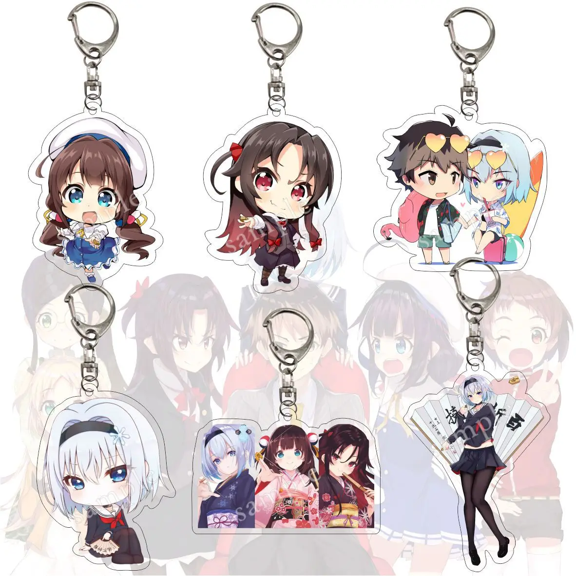 

Брелок для ключей Рио «работа не выполнена», кольцо для ключей с рисунком хинатсуру Ai Yashajin Ai Sora Ginko, амулетное украшение для сумки, коллекция ...