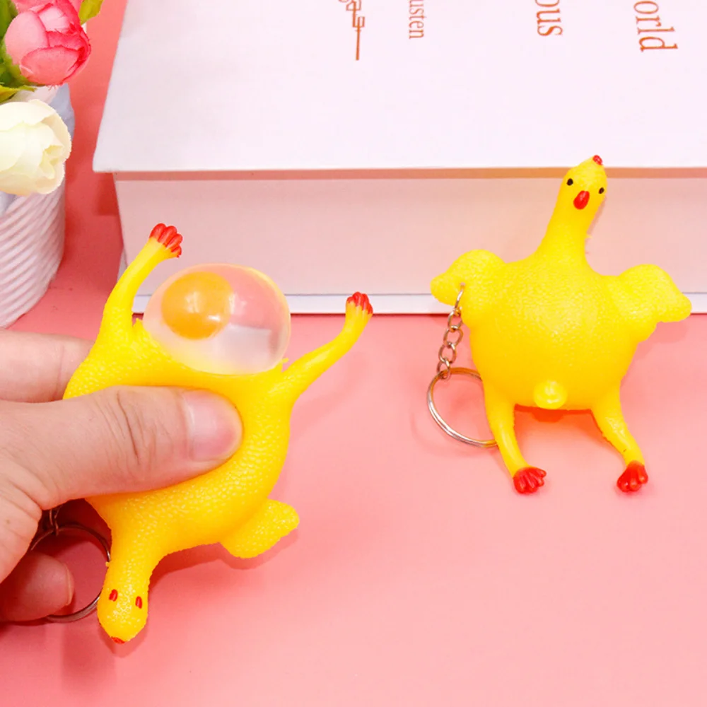 Смешная Новинка Игрушка сжималка антистресс Курица несущая яйцо игрушки сюрприз