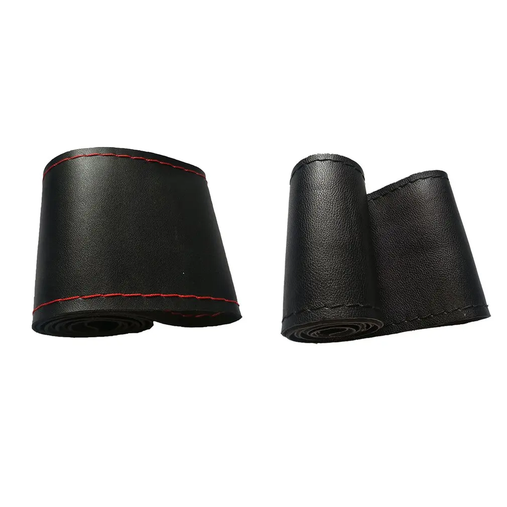 

Car Hand Sewing Steering Wheel Cover Microfiber Leather Cover Handlebar Set