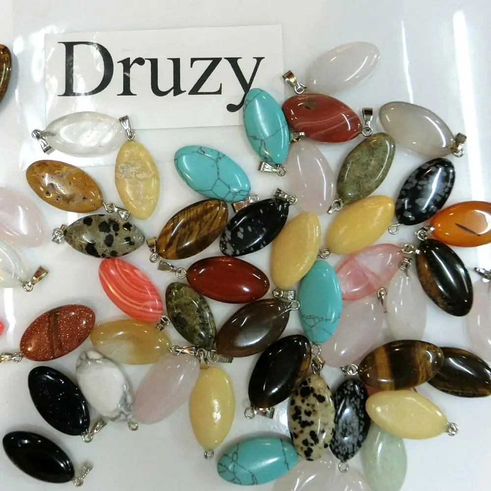 

50pcs/lot Fashion Women Necklace Pendant Natural Stone Charm Pendants DIY Crystal Chakra Healing Reiki Beads Jewelry making