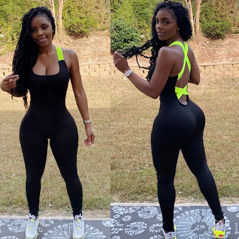 2020 Фитнес Спортивная одежда для активного отдыха комбинезон женский крест