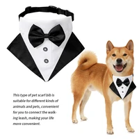 pet dog bib pet bandana bowknot pet neckerchief cotton decoration animal bib scarf with collar dog decoration bow tie