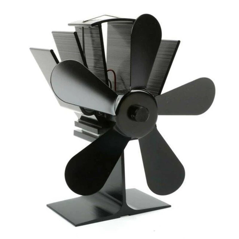 

Fireplace 5Blades Heat Powered Stove Fan Log Wood Burner Quiet Home Fireplace Fan Efficient Heat Distribution