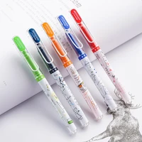 1pc new subject series gel pen straight liquid pen 0 5mm black school office writing supplies