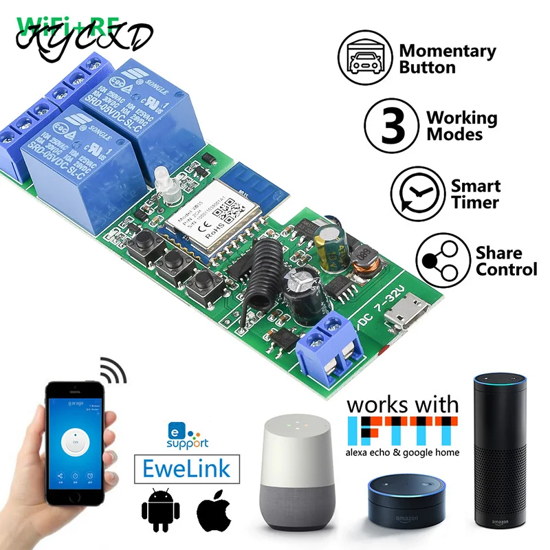 Smart Wifi Switch  eWeLink Universal Relay Module 2CH USB DC5V 12V 32V Wireless Switch Timer Phone Remote Control For Smart Home images - 6