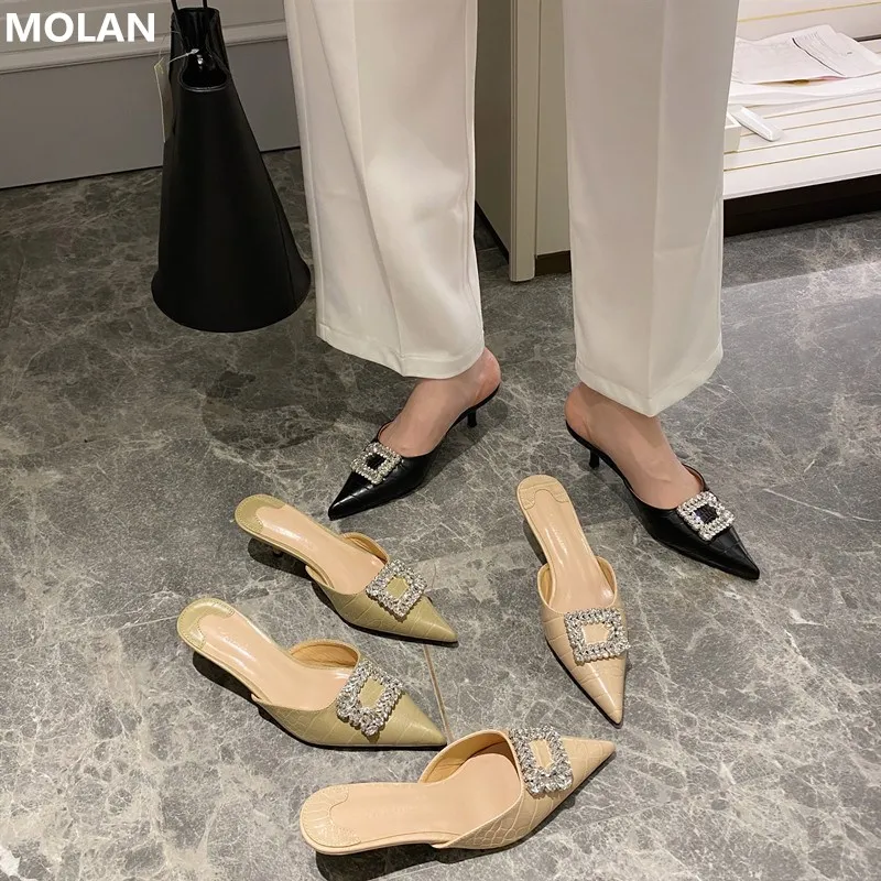 Женские Роскошные туфли лодочки на каблуках с украшением в виде котят Кожаные