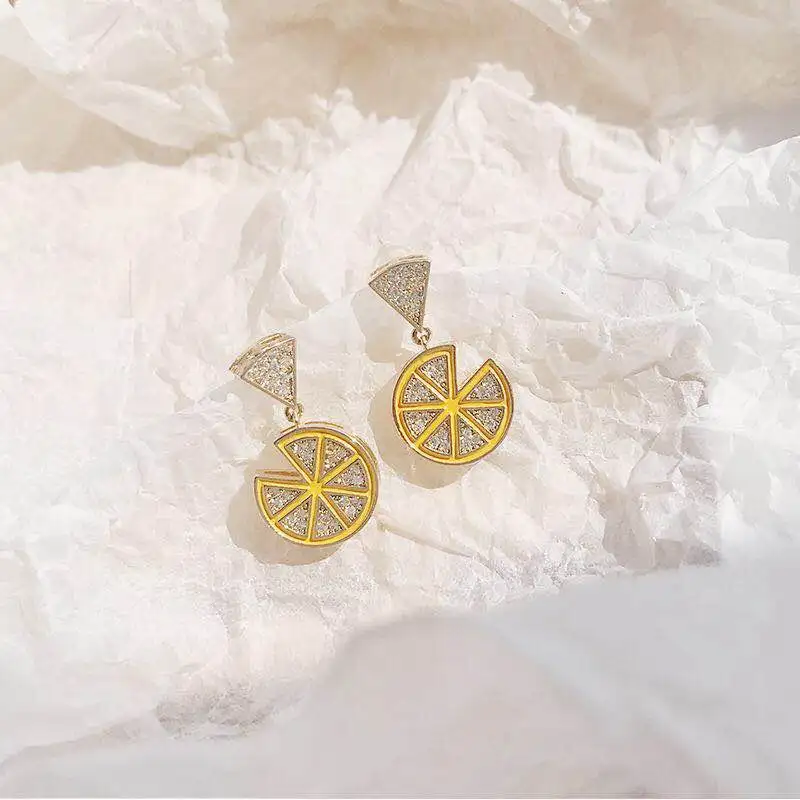 

2020 Ins Cute Pineapple And Lemon Earrings For Women Winter Autumn Holiday Style Cheap