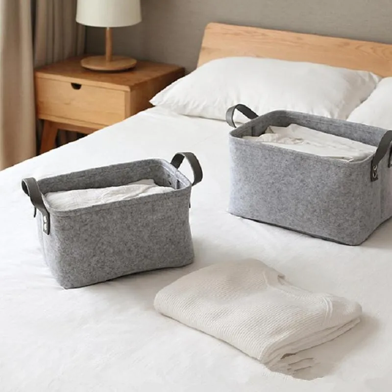 Корзина для белья фетровая игрушек книжки складная гостиной контейнер держатель