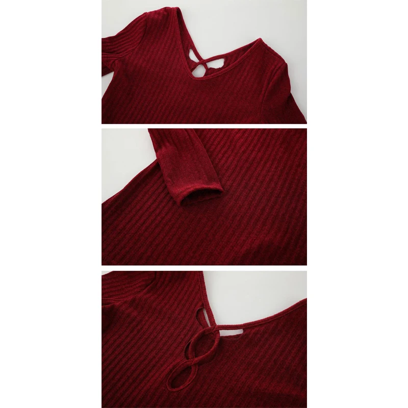 

2021 New Sweater Women Autumn Winter Sexy Backless Cross Pullover Jumper Knitting Loose Clothes Fashion Winter Sweater