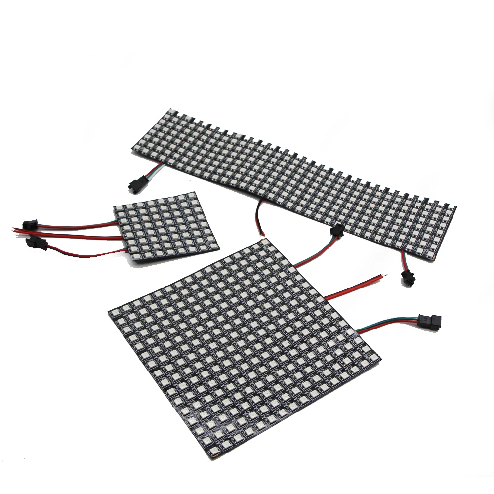 Фото Матрица 16x16 8x8 8x32 DIY GyverLamp WS2812B Светодиодная цифровая гибкая индивидуально адресуемая панель Пиксельный светильник Плата дисплея DC5V №5