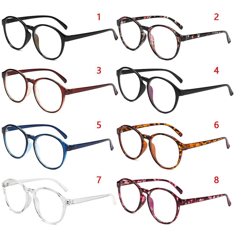 2021 Women Men Retro Round Leopard Lens Glasses Plastic Frame Optical Eyeglass spectacles Eyeglasses Vintage | Аксессуары для