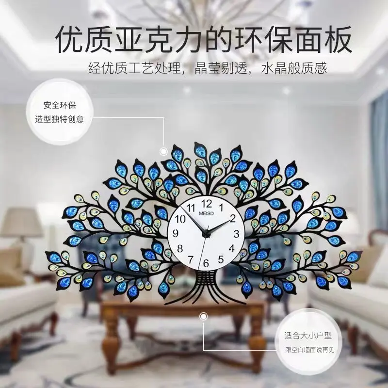 Роскошные большие настенные часы для гостиной декоративные дома кварцевые