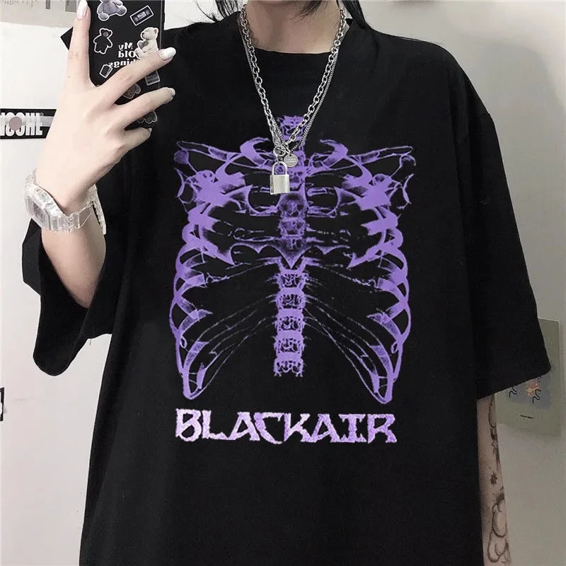 

Printed T-shirt short-sleeved women loose 2021 summer Korean street thin casual top Harajuku Punk T-shirt clothes vintage size