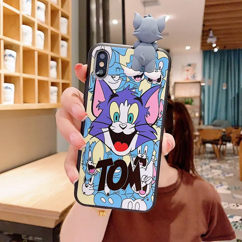 pattern 1 Мягкий чехол из ТПУ для iPhone X, XR, XS, Max, 8, 7, 6, 6s Plus, чехол на заднюю панель s, для iPhone 11 Pro, Max, мультяшный милый кот, мышь, Том, Джерри - Цвет: pattern 1
