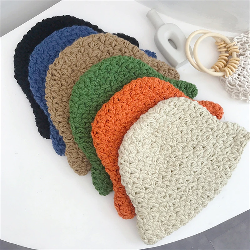 

Men Women Thick Knitted Hat Warm Wool Matching Hat Fashion Artistic Hat And Sweater Pure Color Novelty Autumn Winter 2022