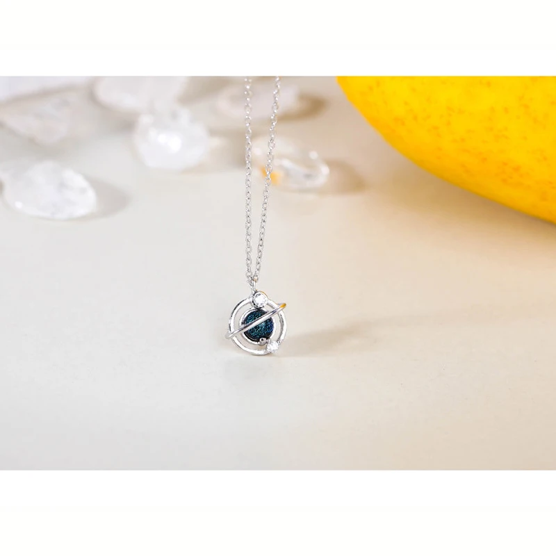 

S925 Silver Glazed Stone Star Necklace Female Party Gifts Jewelry Japanese And Korean Style For Women