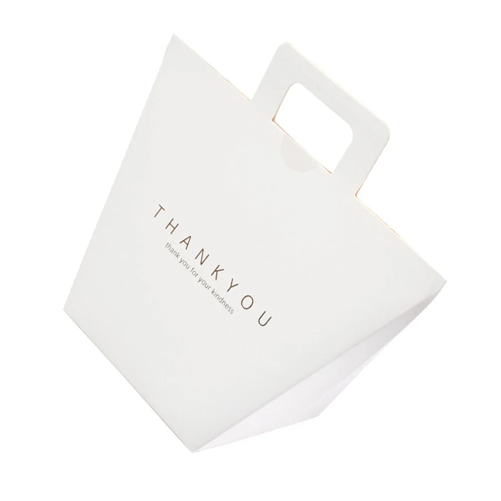 

Gift Box Solid Color Simple Hand Gift Portable Kraft Paper Hot Stamping Gift Packaging Bag Birthday Party Supplies